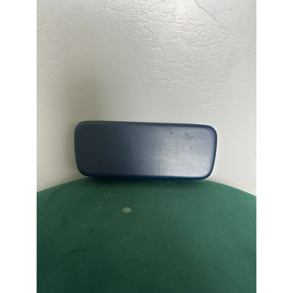 Lacoste Sunglasses Eyeglasses Hard Case, Faux Leather Eyewear Case, Blue